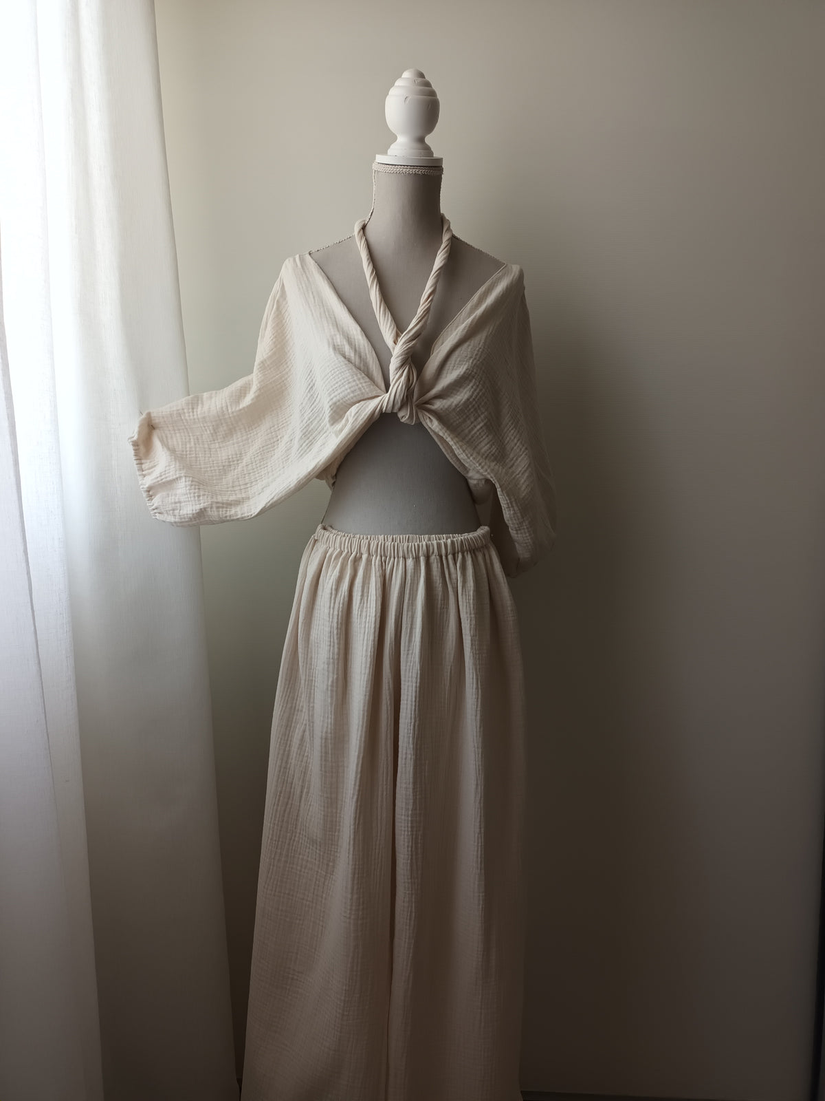 COMPLETO PREMAMAN MAËLLE STILE BOHO MUSSOLA GARZATA