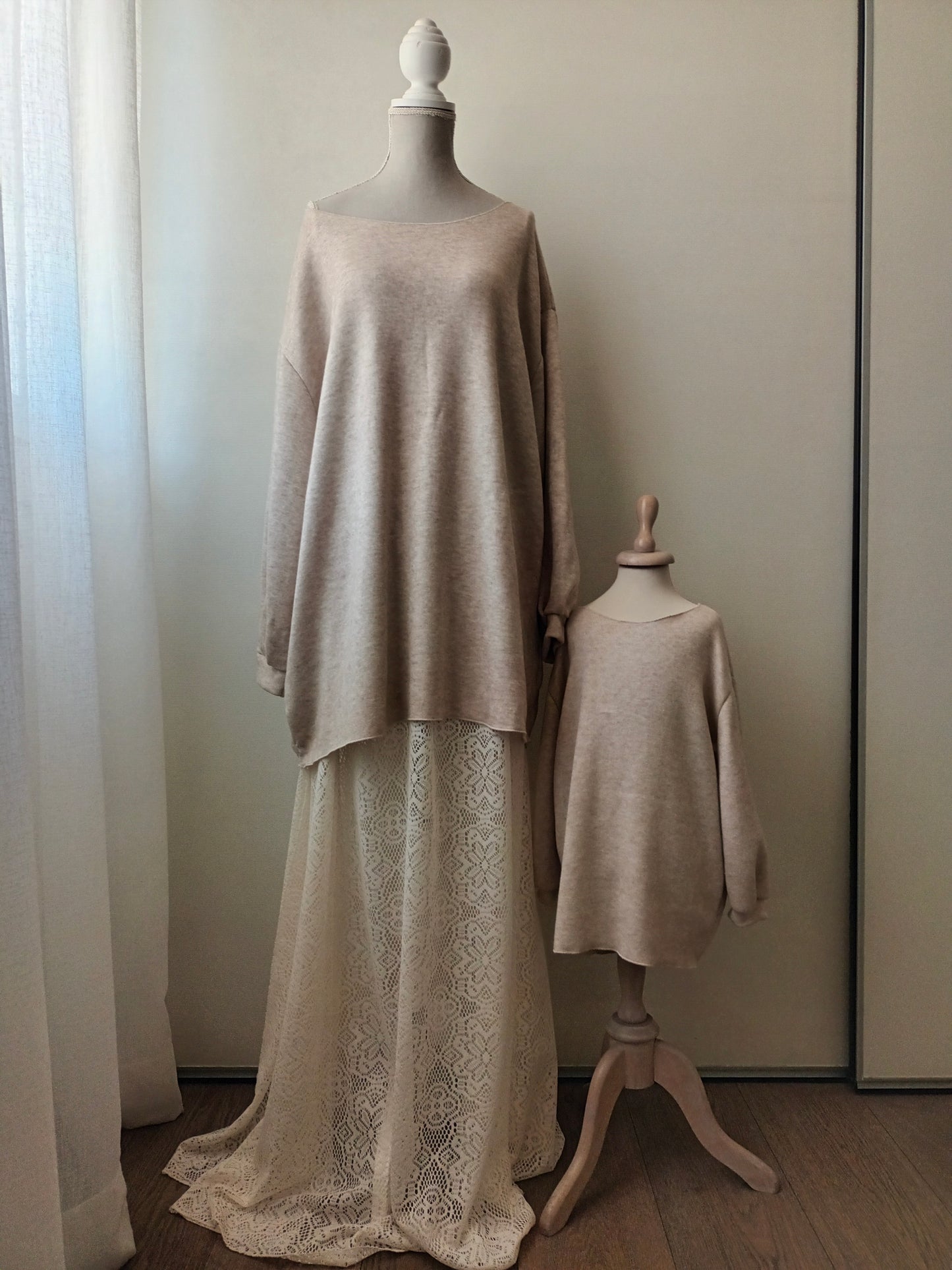 MARTA MAXI PULL GONNA PIZZO + MAXI PULL BIMBA