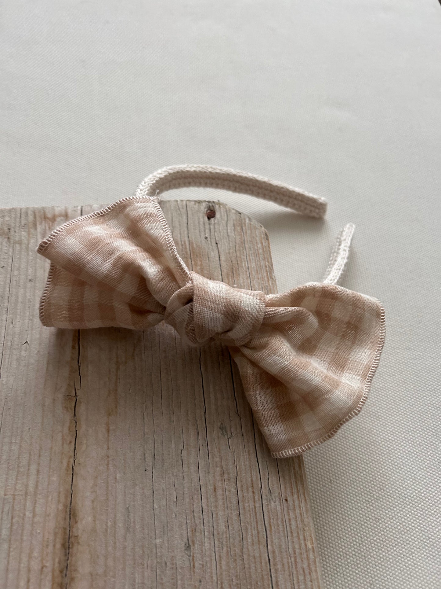 CERCHIETTO CAPELLI CON FIOCCO QUADRETTI