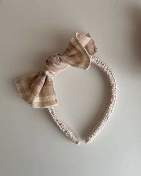 CERCHIETTO CAPELLI CON FIOCCO QUADRETTI