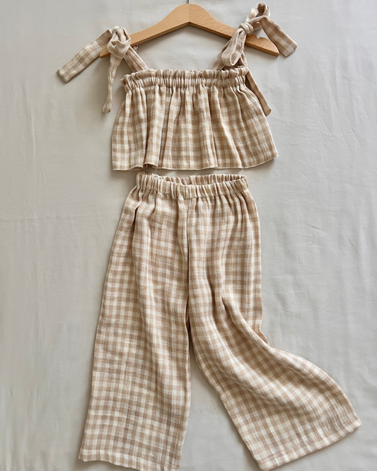 PANTALONE E TOP QUADRETTO